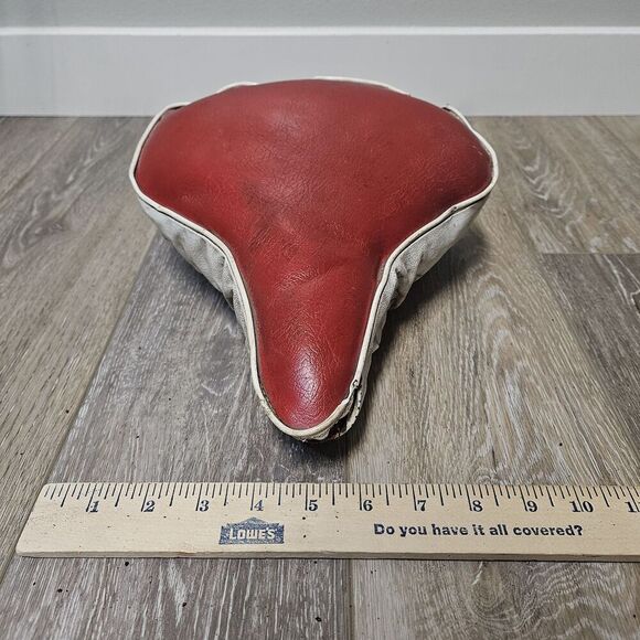 Mesinger Vintage Bicycle Seat Dual Sping Saddle Red White Cover Retro - Picture 5 of 8